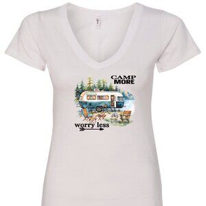 Camp More Worry Less V-Neck T-Shirt